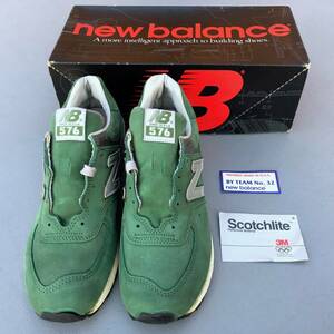 90s USA製 オリジナル NEW BALANCE M576GN US8 フットロッカー別注 ビンテージ グリーン×グレー ヌバックレザー NB スニーカー 未使用