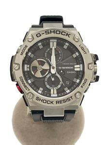 CASIO◆カシオ/ソーラー腕時計・G-SHOCK/アナログ/ラバー/ブラック/GST-B100-1AJF/2017