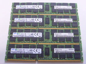 メモリ サーバーパソコン用 低電圧 1.35V Samsung PC3L-12800R(DDR3L-1600R) ECC Registered 16GBx4枚 合計64GB 起動確認済みです