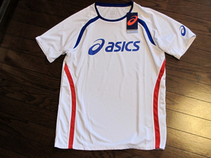 新品タグ付き　asics アシックス サッカー プラクティス ショートスリーブトップ 半袖ビックロゴTシャツ ユニセックス　L