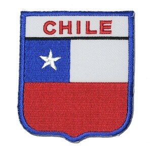 アイロンワッペン・パッチ チリ国旗 エンブレム風 zq