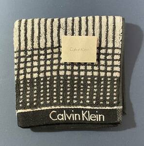 ★☆Calvin Klein カルヴァンクライン タオルハンカチ グレー チェック柄(新品未使用)☆★ 