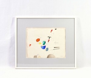 真作 エミリオ・タディーニ 1989年頃 水彩鉛筆「UNTITLED」画寸 31cm×24cm 伊人画家、彫刻家、詩人 独特の世界観、興味深い 幻の逸品 8336