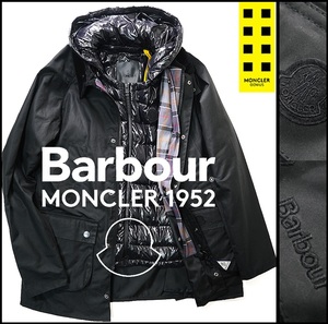 国内正規品■新品314,000円【 2 MONCLER GENIUS 1952 BARBOUR 】モンクレール ジーニアス バブアー 3WAYワックスコットンダウンジャケットM