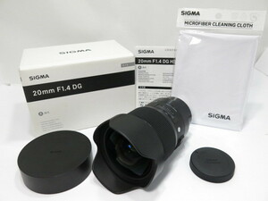 【 美品 】SIGMA Art 20mm F1.4 DG FOR SONY E マウント フルサイズ 説明書付 シグマ ソニー用 [管ET574]