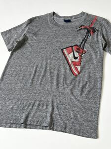 レア★80s USA製 NIKE 肩掛けジョーダン Tシャツ M ナイキ AIR JORDAN 1 エア ジョーダン ヴィンテージ ビンテージ 紺タグ