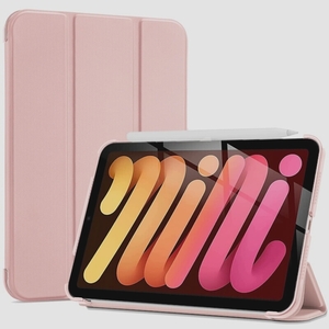 送料無料★ProCase iPad Mini6ケース 8.3インチ スリム 三つ折り ハードバックカバー (ピンク)