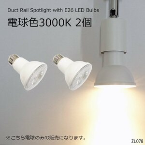 ダクトレール用 スポットライト 2個セット 白 3000K 電球色 E26 交換 電球 送料無料/10