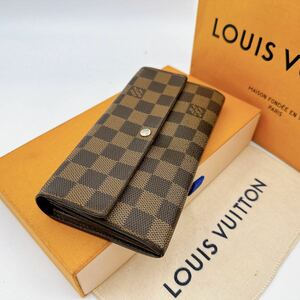 2807【ほぼ極美品】LOUIS VUITTON ルイヴィトン ダミエ ポルトフォイユサラ 長財布 二つ折り長財布 ウォレット N61734/CA1006