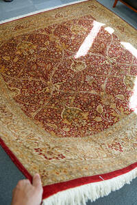 パキスタン手織り絨毯 size:257×252cm ウール リビングラグ ペルシャ絨毯