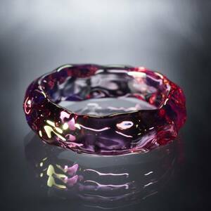 Pink Gold Glass Ice Ring　１８号（サイズのオーダーメイドに対応いたします）【YASUDA GLASS】