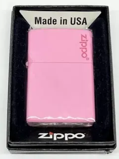 △SR Zippo ピンクマット Zippoロゴ ジッポ ライター