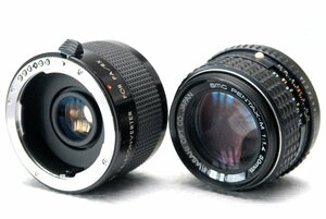 PENTAX ペンタックス Kマウント専用(50mm1:4 + テレコンバーターレンズ×2倍)高級レンズ 2本まとめて 希少な作動品