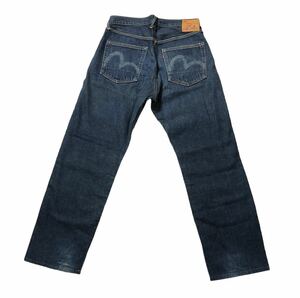 旧 ● EVISU エヴィス ● 濃紺 U無し 鯛釣りパッチ LOT2501XX NO2 白カモメペイント インディゴデニム ジーンズ W33L35