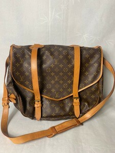 LOUIS VUITTON ルイヴィトン ショルダーバッグ モノグラム ブラウン ソミュール 43 M42252 ゴールド 良品 中古