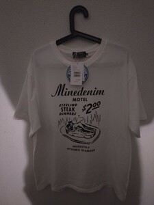 HYSTERIC GLAMOUR×MINEDENIM ヒステリックグラマー×マインデニム T-SH クルーネック プリント 半袖 Tシャツ XL WHITE(ホワイト)　夏に！