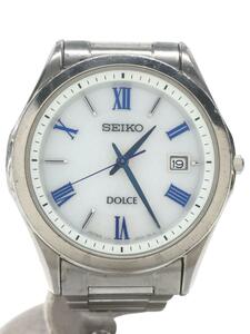 SEIKO◆ソーラー腕時計/アナログ/チタン/WHT/SLV/チタン/V147-0BF0