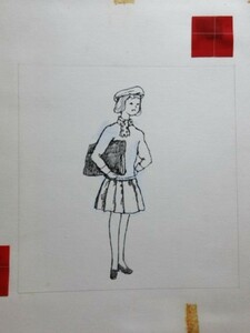 直筆画】難波淳郎(少年少女世界の文学「エーミールと軽わざ師」)直筆挿絵原画 画稿 4/検;真筆肉筆真作いわさきちひろ赤坂三好