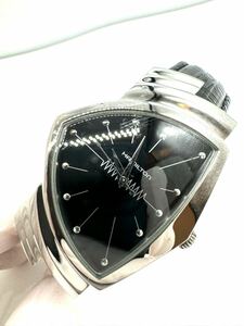 HAMILTON　ハミルトン　ベンチュラ　H244110　トライアングル　メンズ腕時計　ブラック文字盤　ブラックベルト