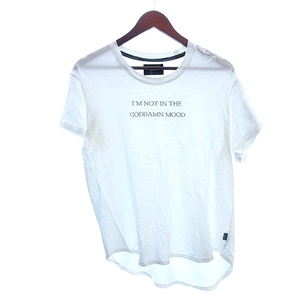 グラム glamb カットソー Tシャツ ラウンドネック プリント 半袖 1 白 ホワイト /AU メンズ