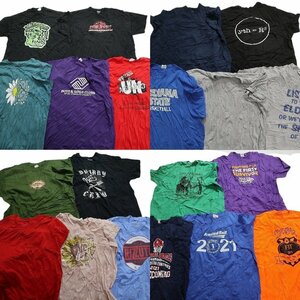 古着卸 まとめ売り カラーmix プリント 半袖Tシャツ 20枚セット (メンズ 2XL ) ビックサイズ 無地 英字ロゴ MS8442 1円スタート