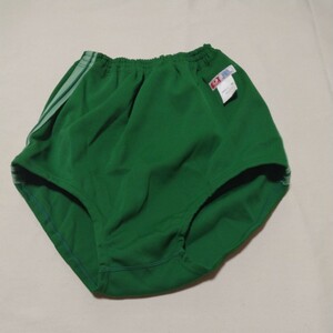 MATE アシックスデポルテ　緑色　ブルマ　内ポケットあり　大きめサイズ　ポリエステル100%　日本製　K-OS-5079