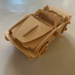 模型/スポーツカー/車/自動車/オープンカー/木製/パズル 知育 木 3D/検索：DAISO ダイソー 夏休み 工作 作品 完成品　ウッド　CAR