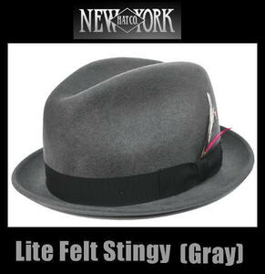 ★ニューヨーク ハット New York Hat Stingy グレイ XL 中折 ソフト 帽子
