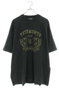 ヴェトモン VETEMENTS 24SS UE64TR410BY BLACKYELLOW サイズ:XS ロイヤルロゴTシャツ 新古品 SS13