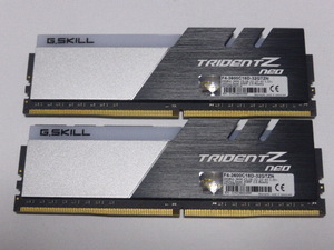 メモリ デスクトップパソコン用 G.SKILL TRIDENT Z NEO RGB DDR4-3600 PC4-28800 16GBx2枚 合計32GB F4-3600C18D-32GTZN 起動確認済みです