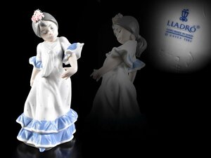 【雲】某コレクター買取品 LLADRO リヤドロ リアドロ 西洋磁器 女の子 フィギュリン 置物 高さ16.5cm 古美術品 AA9734 LTbgf