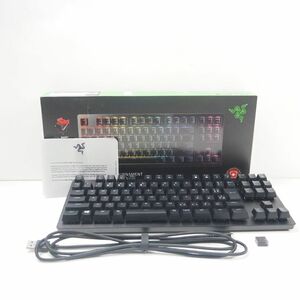 美品 RAZER レイザー HUNTSMAN RZ03-03080500 ゲーミングキーボード 赤軸 テンキーレス FPS eスポーツ PC周辺機器 HY770