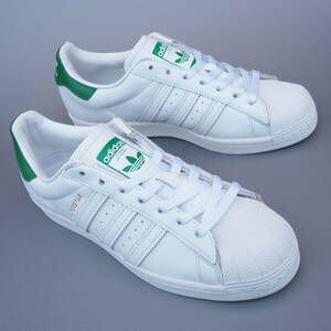 美品!! US 9/ 27cm 限定 20年製 adidas Originals for URBAN RESEARCH SUPERSTAR スーパースター 白緑 天然皮革 スタンスミス カラー