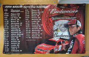 【A0172】超大型ポスター 2008 NASCAR Sprint Cup Schedule #9 Budweiser （全長約148㌢幅94㌢）巻いた状態での発送致します。