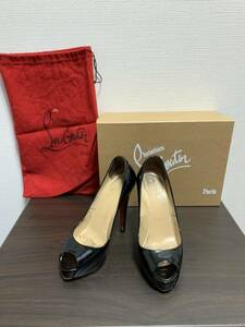 [Christian Louboutin] VERY PRIVE 120 PATENT CALF パテントヒールパンプス 35.5 イタリア製 ブラック クリスチャン ルブタン