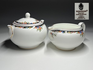 【瑞】ウェッジウッドWEDGWOOD OSBORNE　シュガーポットとクリーマー