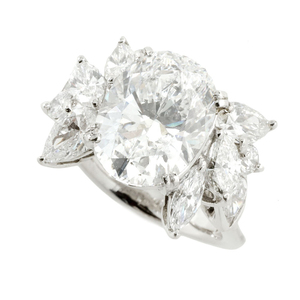 【本物保証】 鑑付 超美品 リング Pt900 ダイヤ 5.010ct メレダイヤ 2.007ct 12.5号 ダイヤ 5ct up 5カラット以上 ノーブランド No brand