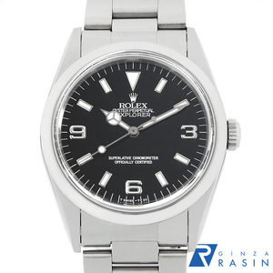ロレックス エクスプローラーI 14270 ブラック シングルバックル オールトリチウム N番 中古 メンズ 腕時計