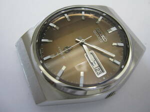 【YT-B39-9】SEIKO/セイコー 7123-8020 TYPEⅡ、タイプ2 ブラウン系文字盤 3針デイデイトQZ カットガラス フェイスのみ 稼働品