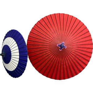 舞踊傘 紙傘 和傘 踊り傘 継柄 赤 2段式ストッパー未使用 助六 和装小物 レトロ 小道具
