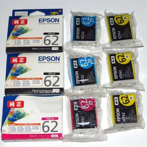 エプソン EPSON 純正インク IC4CL62 （ BK62 C62 M62 Y62 ）　4色9本組　送料185円～