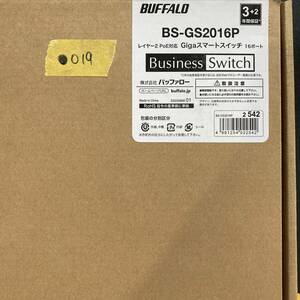●019【未使用かも？／超美品】BUFFALO BS-GS2016P レイヤー2PoE対応 Gigaスマートスイッチ 16ポート 箱 ケーブル 説明書付 BS-GS20P