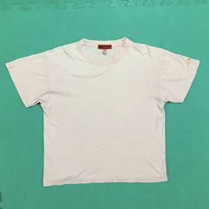 送料込 EVISU Tシャツ 42 M~Lサイズほど ピンク USED エビス YAMANE GUARANTEED ヤマネ ギャランティード アメカジ 古着 半袖 Tシャツ 無地
