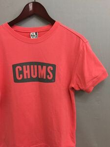 チャムス CHAMS アウトドア ボート ボックスロゴ スウェット Ｔシャツ 半袖 ピンク メンズ Sサイズ !★&