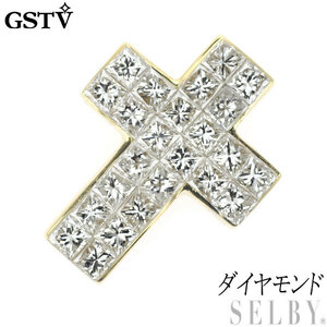 GSTV K18YG ダイヤモンド ペンダントトップ クロス 新入荷 出品1週目 SELBY