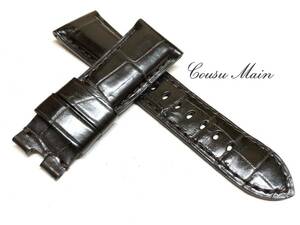 CousuMain 26mm-22mm （PANERAI　パネライ　47ミリケース）向　両面クロコダイル Ｄバックル用 手縫い クロコベルト クロコ時計ベルト R467