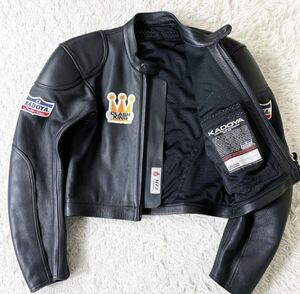 ★美品 KADOYA 本革革製 レーシング レザージャケット ライダース バイク カドヤ 黒