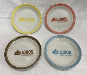 〇 LOGOS ラウンドプレート 4枚セット 磁器 お皿 ロゴス 21.8cm 非売品 食器 プレート 