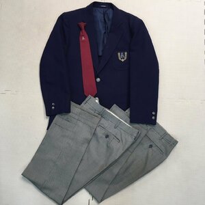 AT525-4(中古)栃木県 宇都宮市立旭中学校(旧制服) 男子学生服 4点セット /S/W76/ブレザー/ズボン/ネクタイ/冬服/冬用/制服/中学校/高校