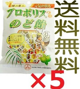 プロポリス入のど飴 80g×5袋 キャンディー 代引不可 全国送料無料